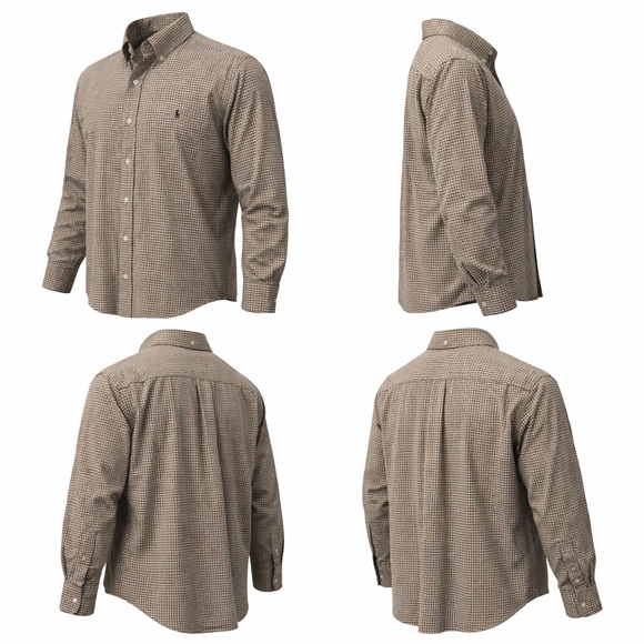 Ralph Lauren Men's Brown Checkered Casual Shirt - Picture 3 of 9